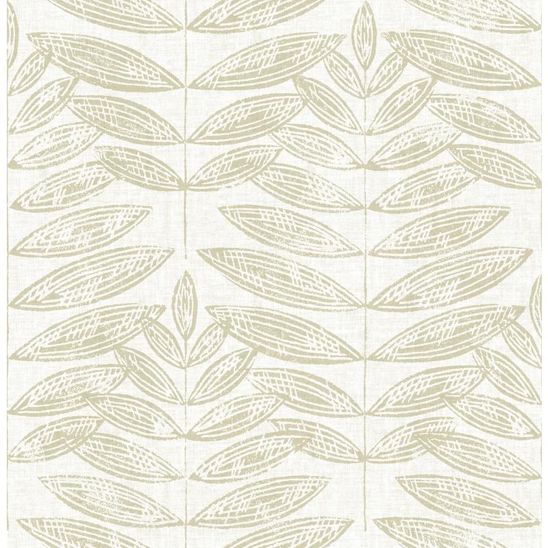 Find 2999-25100 Annelie Akira Taupe Leaf Natural A-Street Prints Wallpaper