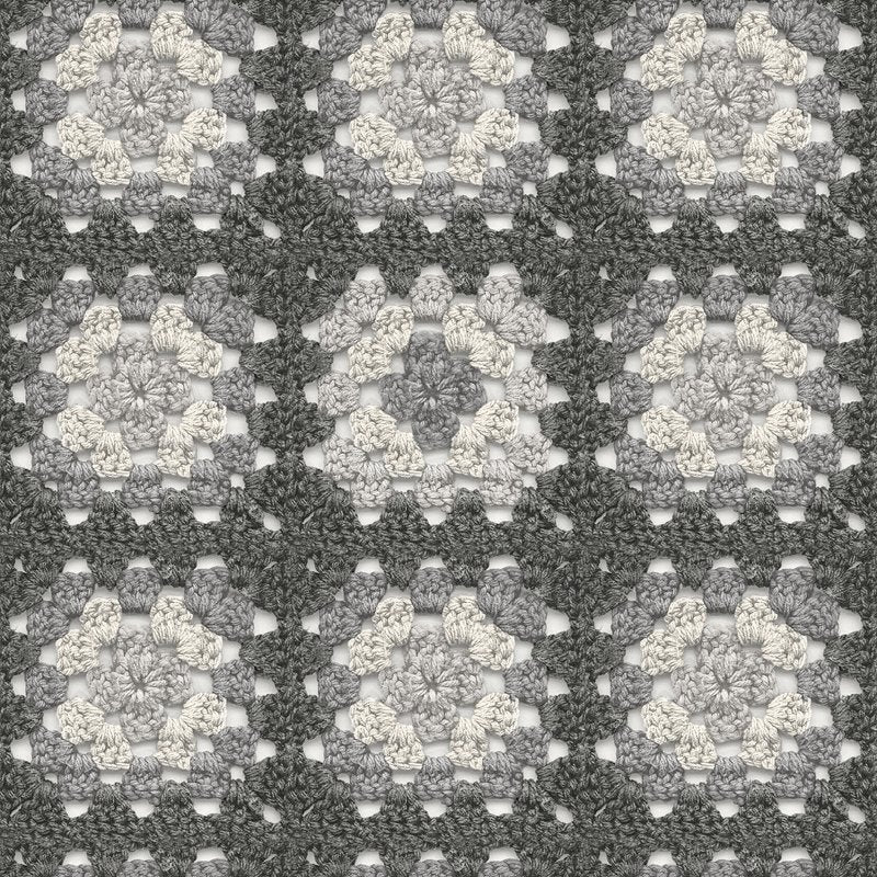 View 3124-13865 Thoreau Maud Grey Crochet Geometric Wallpaper Grey by Chesapeake Wallpaper
