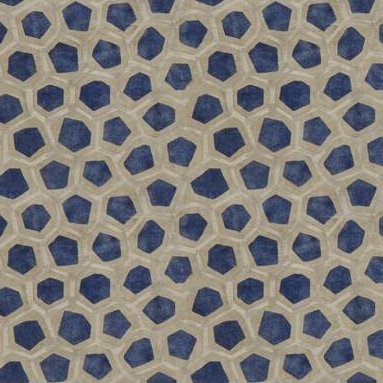 View GWF-3705.1650.0 Hexagon Velvet Blue Modern/Contemporary by Groundworks Fabric