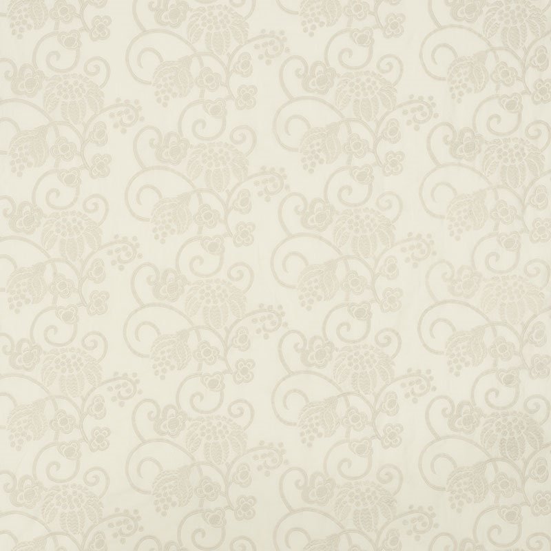 Purchase sample of 70180 Calliope Embroidery, Ivory by Schumacher Fabric