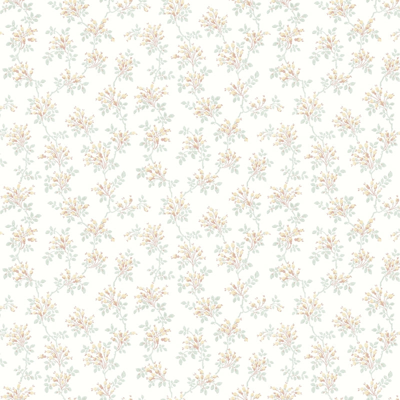 Sample 4072-70036 Delphine, Sofiane Yellow Botanical Trail Wallpaper by Chesapeake