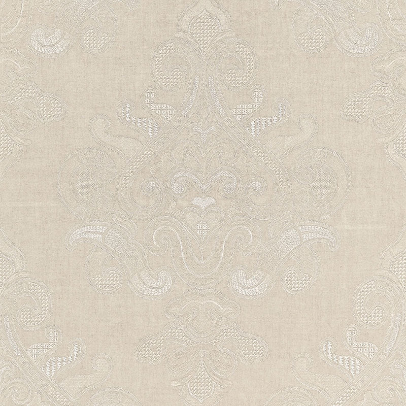 Purchase sample of 67581 Angkor Embroidery, Linen by Schumacher Fabric