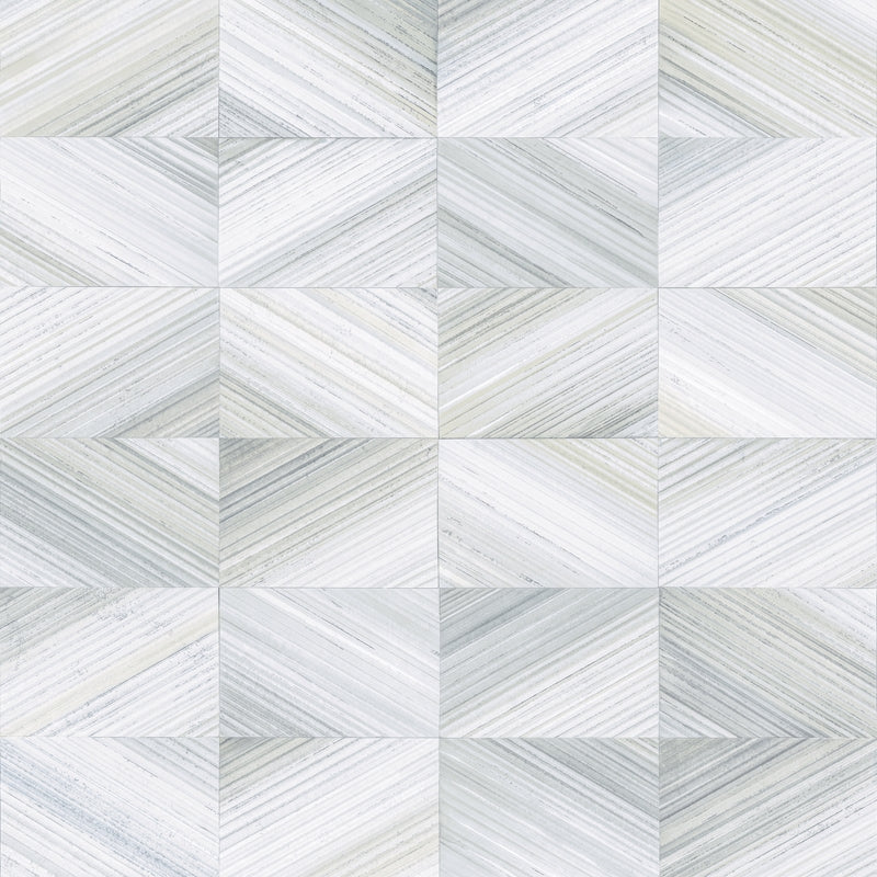 Sample 2904-25376 Fresh Start Kitchen and Bath, Stratum Light Blue Geometric Faux Wood Wallpaper by Brewste