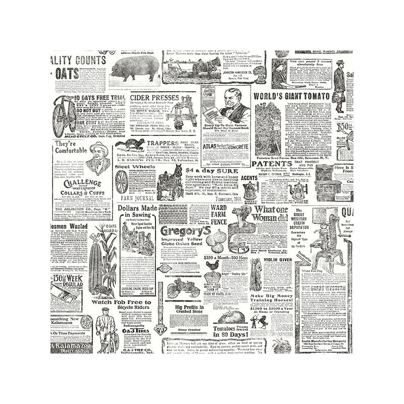 Sample 3119-13081 Kindred, Underwood Black Vintage Newspaper by Chesapeake Wallpaper