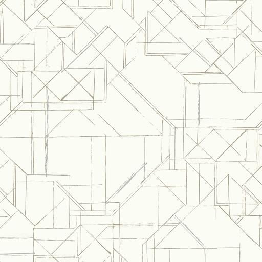 Looking PSW1051RL Line Art Geometrics Grey Peel and Stick Wallpaper