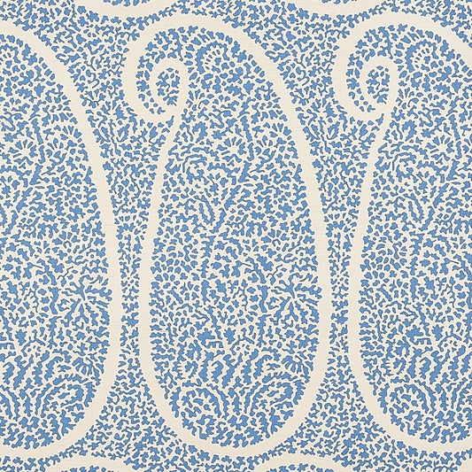 Shop 5013030 Ambala Paisley Sisal Bright Blue Schumacher Wallcovering Wallpaper