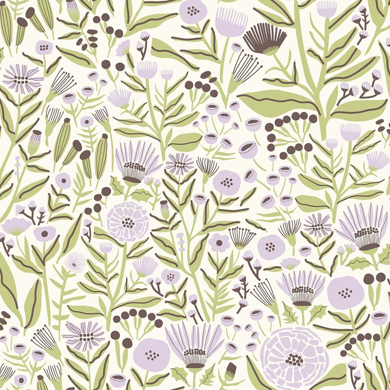 Sample LDS4588 Leah Duncan, Lilac Marigold Forest Peel and Stick Wallpaper by NuWallpaper