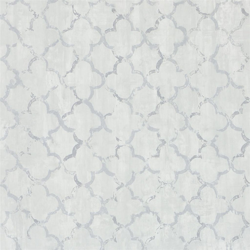 Sample PDG650-08 Chinese Trellis, Platinum by Designer Guild Wallpaper