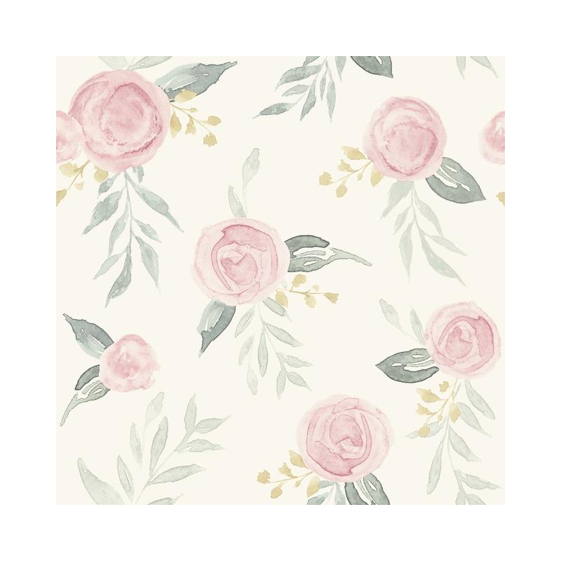 Sample PSW1010RL Magnolia Home Vol. II, Floral Pink Peel and Stick Wallpaper