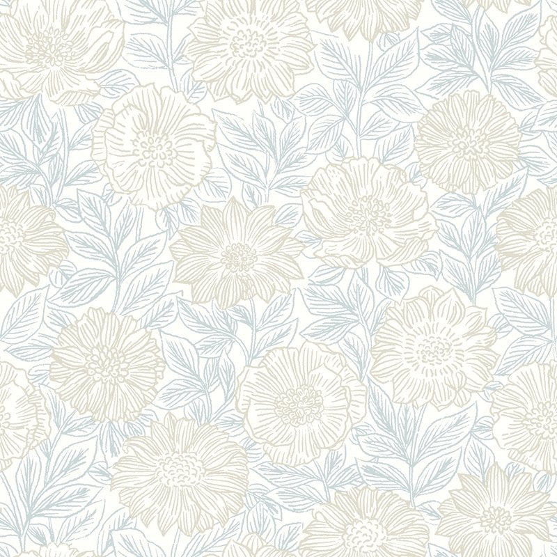 Acquire 4072-70045 Delphine Faustin Neutral Floral Wallpaper Neutral by Chesapeake Wallpaper