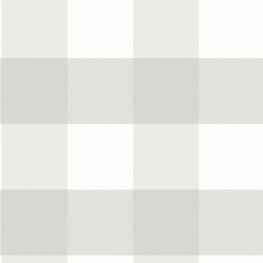 Shop 3115-12531 Farmhouse Amos Light Grey Gingham Grey by Chesapeake Wallpaper