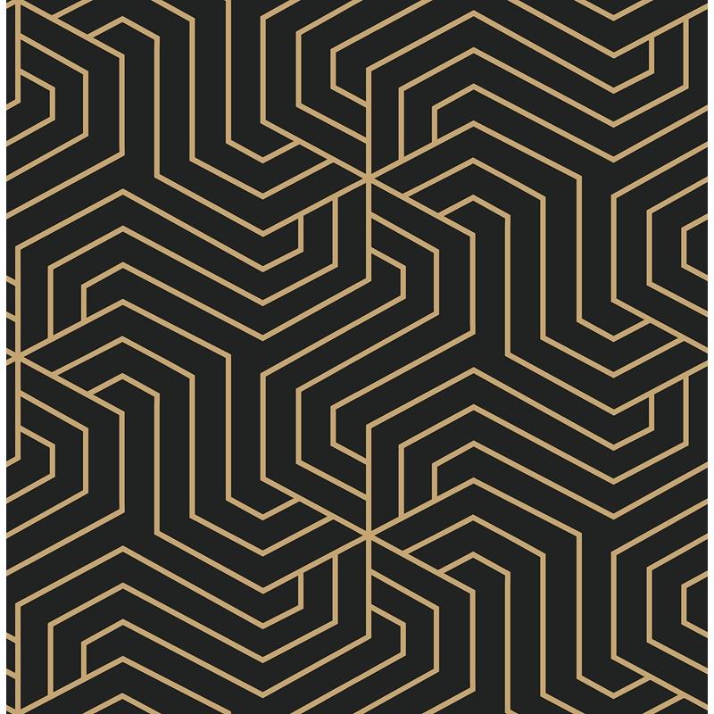 Sample RZS4526 Rachel Zoe, Black Ramsey Peel and Stick Wallpaper by NuWallpaper
