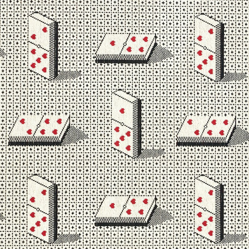 Purchase sample of 79320 Domino Epingle, Black by Schumacher Fabric