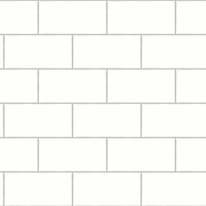 Sample 3115-12491 Farmhouse, Freedom Off-White Subway Tile by Chesapeake Wallpaper