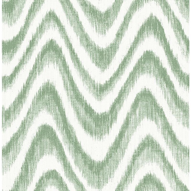 View 2901-25406 Perennial Bargello Green Faux Grasscloth Wave A Street Prints Wallpaper