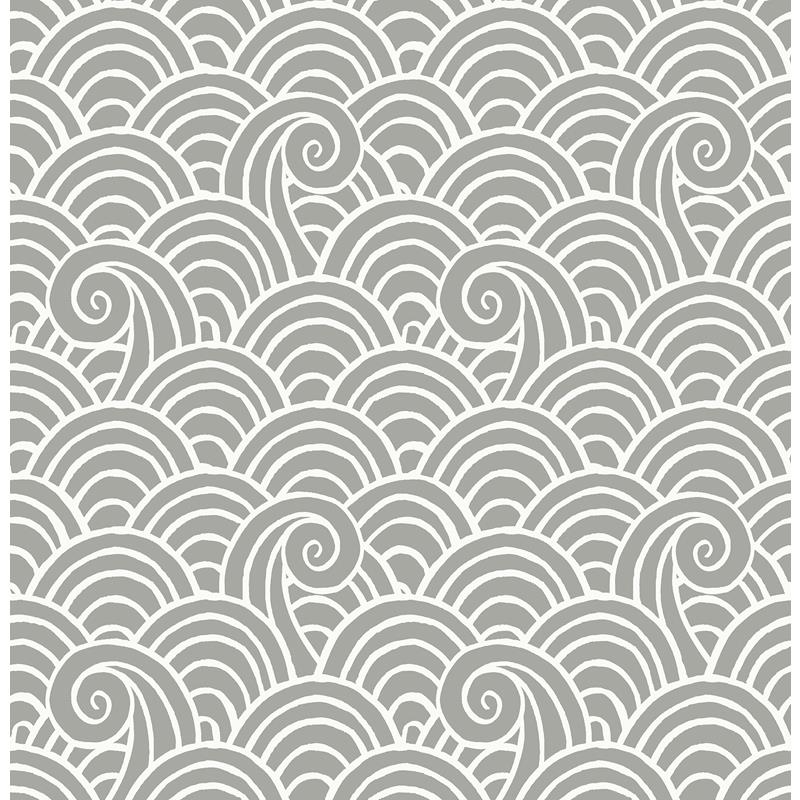 Sample 4081-26308 Happy, Alorah Grey Wave by A-Street Prints Wallpaper