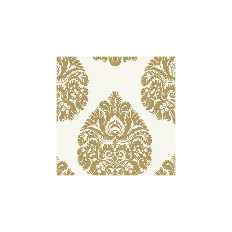 Sample KT2141 Ronald Redding 24 Karat, Teardrop Damask Wallpaper Gold  by Ronald Redding