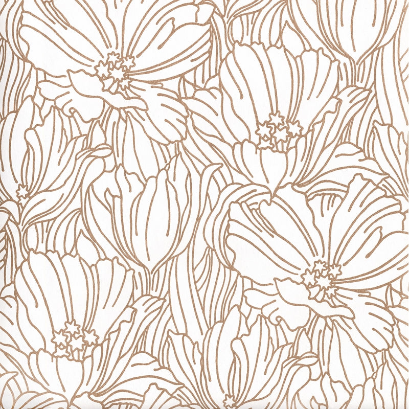 Sample 2970-87358 Revival, Selwyn Metallic Copper Floral Wallpaper by A-Street Prints Wallpaper