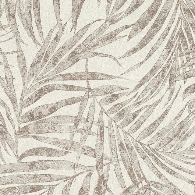 Find 4035-617412 Windsong Anzu Pewter Frond Wallpaper Brown by Advantage