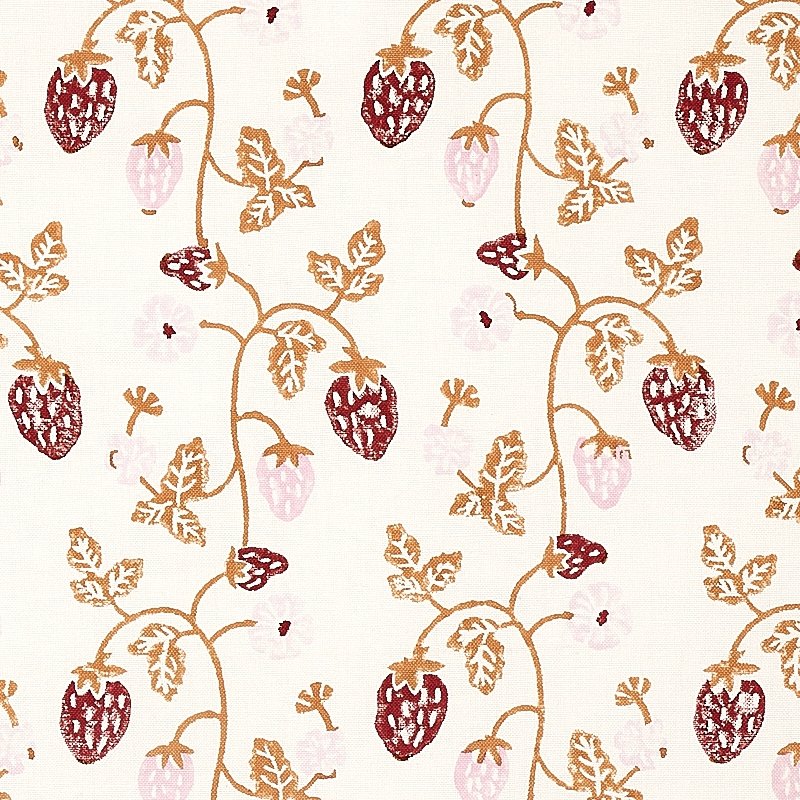 Purchase sample of 179781 Strawberry Hand Block Print, Copper by Schumacher Fabric