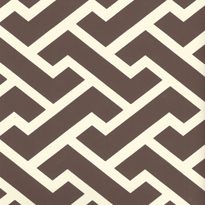 Sample 6345-09WP Aga Reverse, Brown on Off White by Quadrille Wallpaper