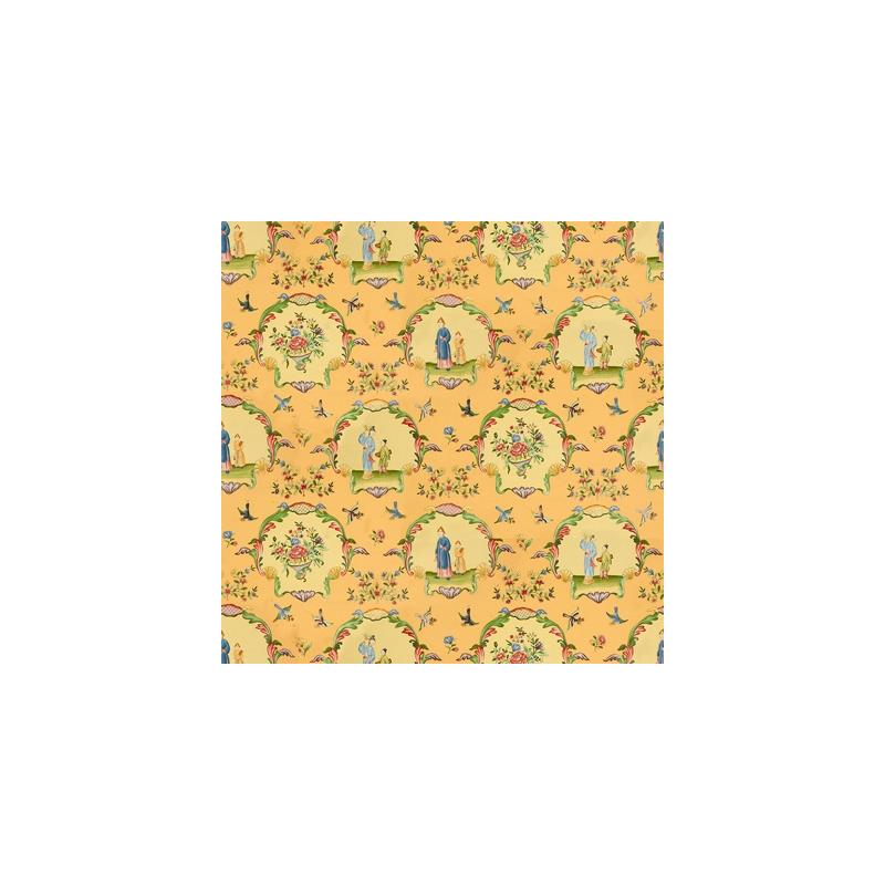 Sample BR-71613.02.0 Ecole Chinoise Yellow/Gold Modern Chinoiserie Brunschwig and Fils Fabric