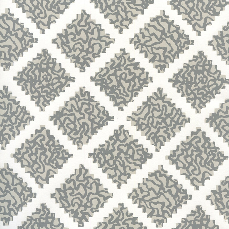 Sample JW01000-10WP Shanghai, Dark Greys On White by Quadrille Wallpaper