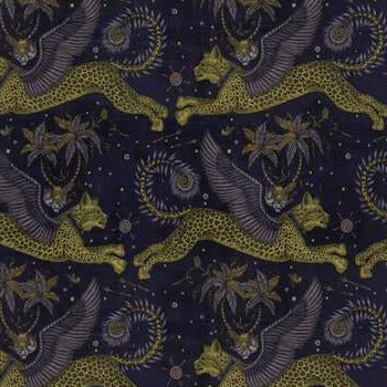 Buy F1478/01 Lynx Velvet Charcoal Animal/Insect by Clarke And Clarke Fabric