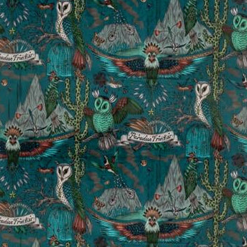 Find F1476/01 Frontier Velvet Teal Animal/Insect by Clarke And Clarke Fabric