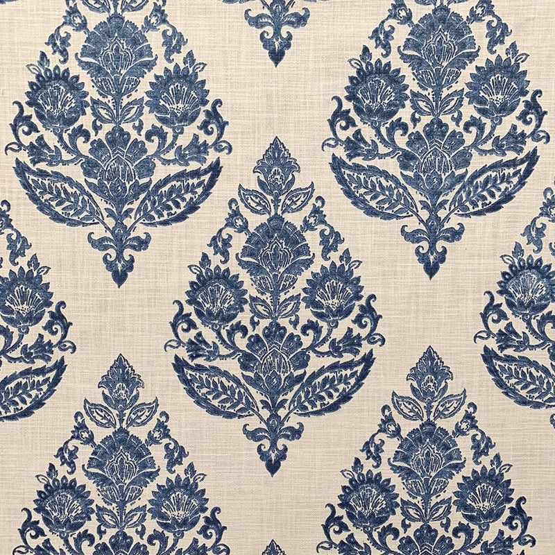 Sample 8513 Gavito Blue, Blue Medallion Multipurpose Magnolia Fabric