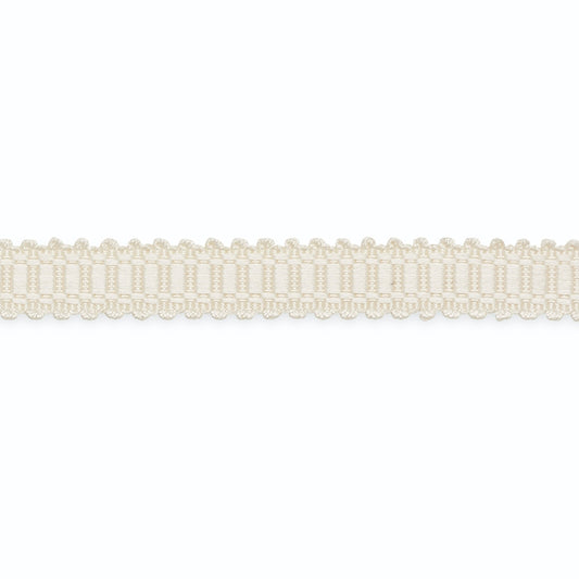 G524-1 | Mikayla Gimp Silk W/Picot 3/4", Blanc - Schumacher Fabric