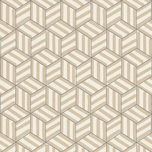 Shop 5007960 Tumbling Blocks Greige Schumacher Wallpaper