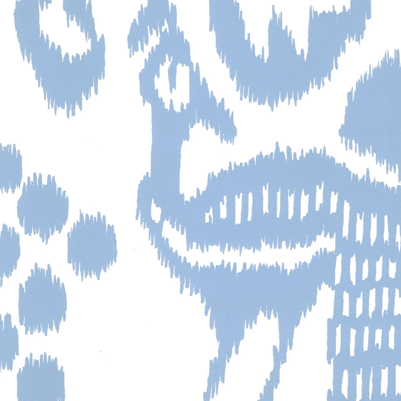 Sample 2435-30WP Bali Ii, French Blue on White by Quadrille Wallpaper