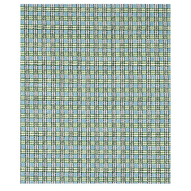 Acquire 179800 Trellis Hand Block Print Sky And Grass By Schumacher Fabric