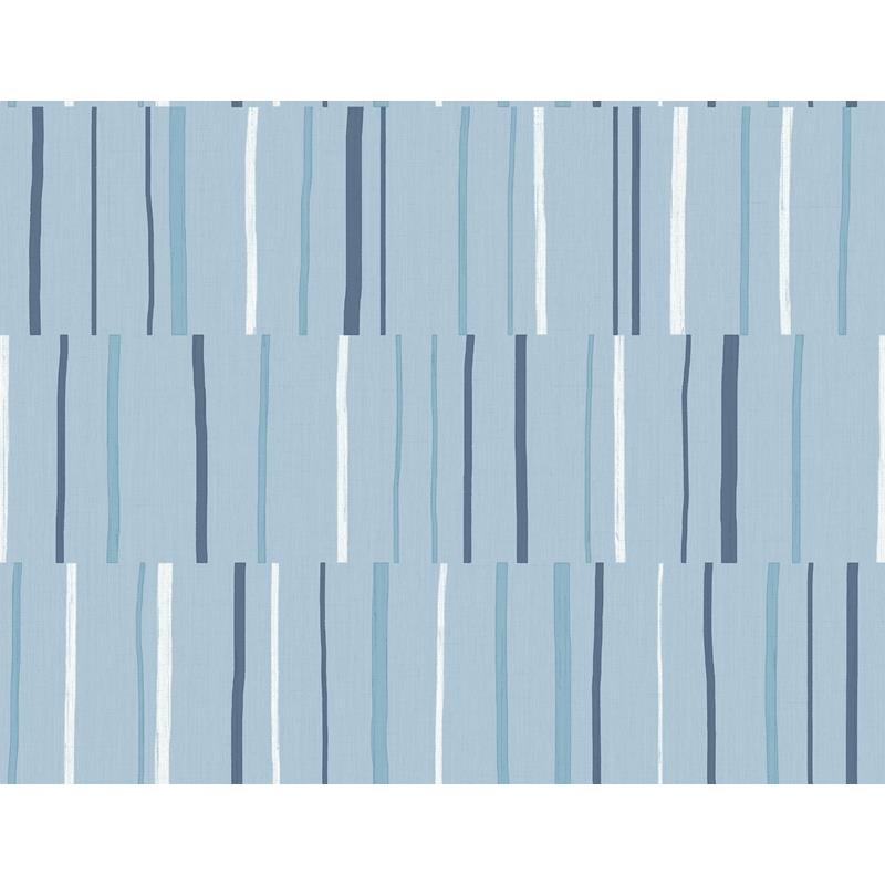Sample LW51212 Living with Art, Block Lines Bluebird, Navy, and Glacier White Seabrook Wallpaper