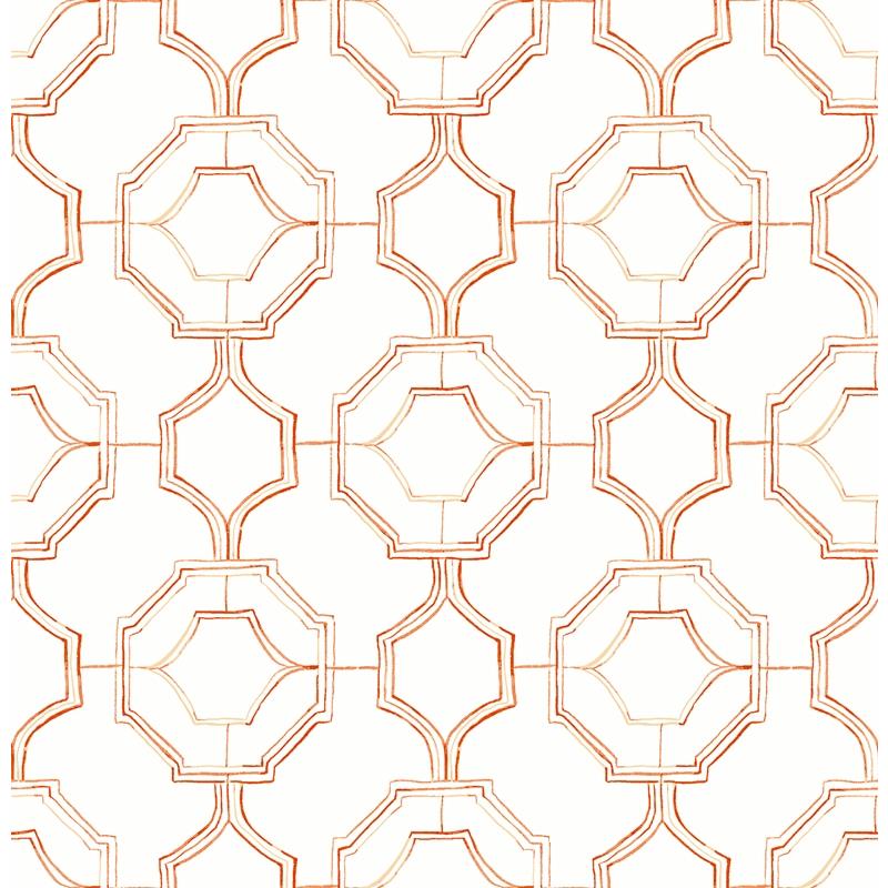 Sample 4081-26317 Happy, Gallina Orange Trellis by A-Street Prints Wallpaper
