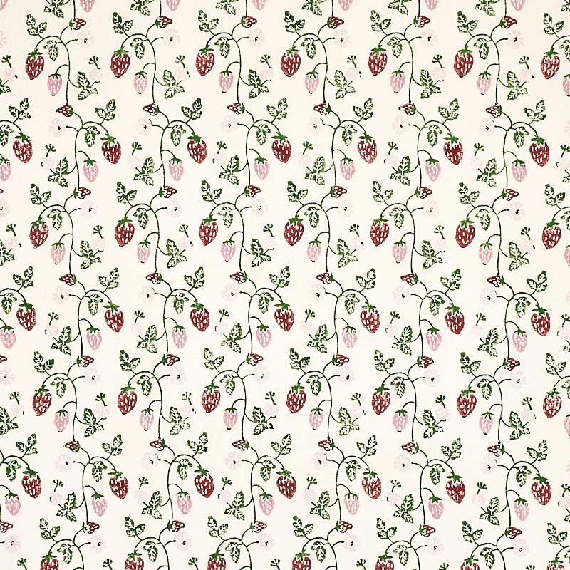 Buy 179780 Strawberry Hand Block Print Grass By Schumacher Fabric