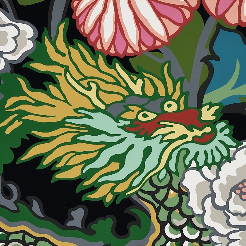 5001065 | Chiang Mai Dragon, Ebony - Schumacher Wallpaper