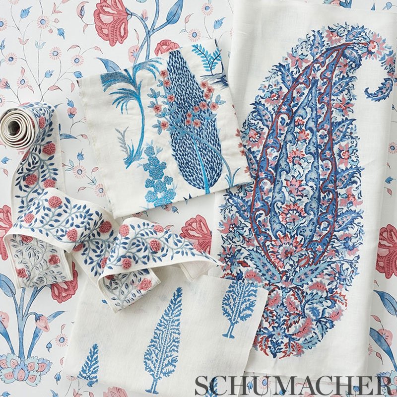 Buy 173784 Shirala Paisley Delft Rose Schumacher Fabric