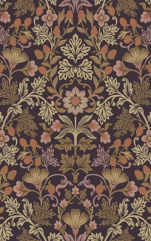 316003 Posy Lila Peach Strawberry Floral Wallpaper by Eijffinger,316003 Posy Lila Peach Strawberry Floral Wallpaper by Eijffinger2