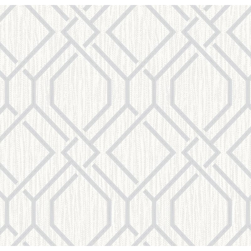 View 4025-82525 Radiance Frege Silver Trellis Wallpaper Silver by Advantage