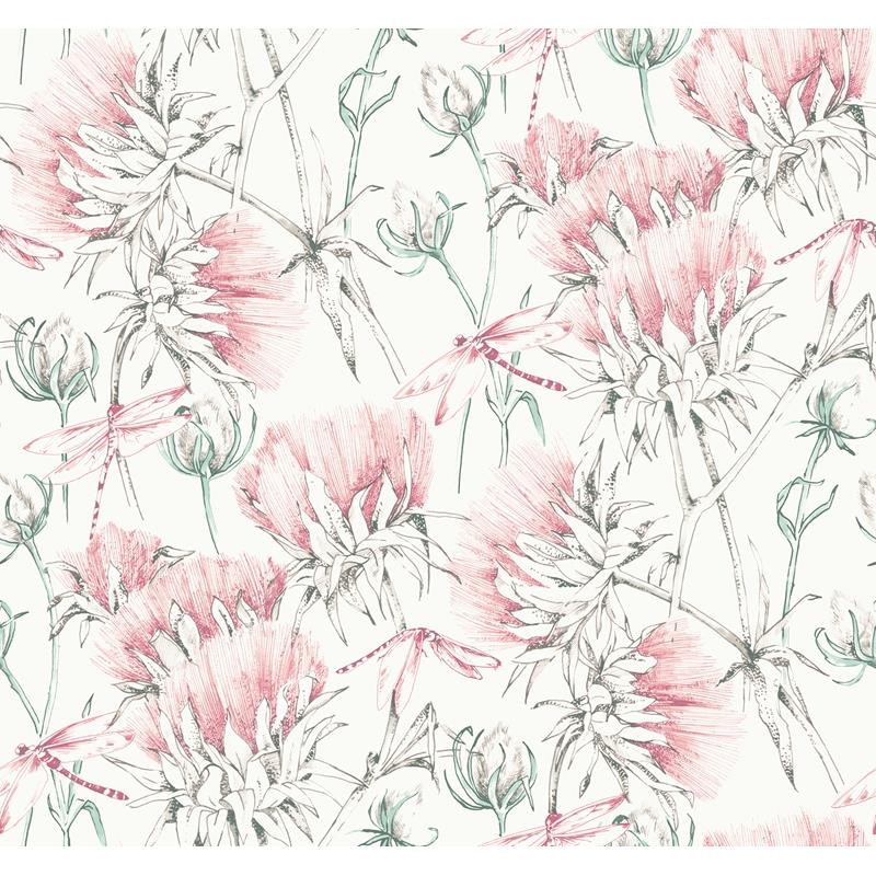 Sample 2973-90405 Daylight, Mariell Pink Dragonfly by A-Street Prints Wallpaper