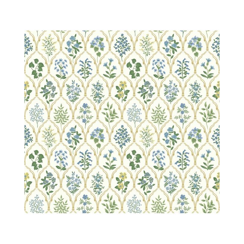 Sample RI5132 Rifle Paper Co. Hawthorne Blue York Wallpaper