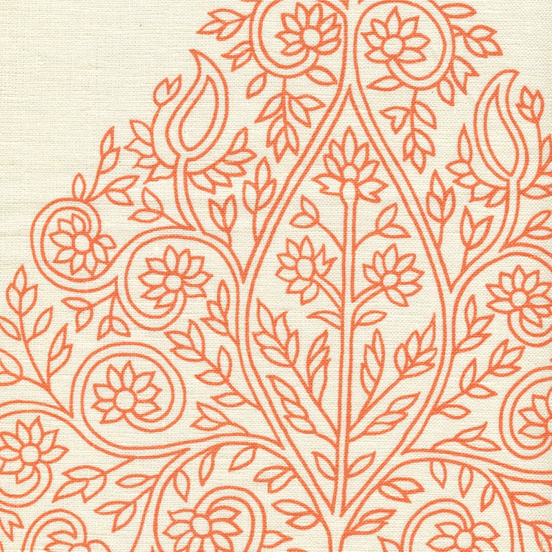 Sample H1480P-06WP Taj, Melon On Off White by Quadrille Wallpaper