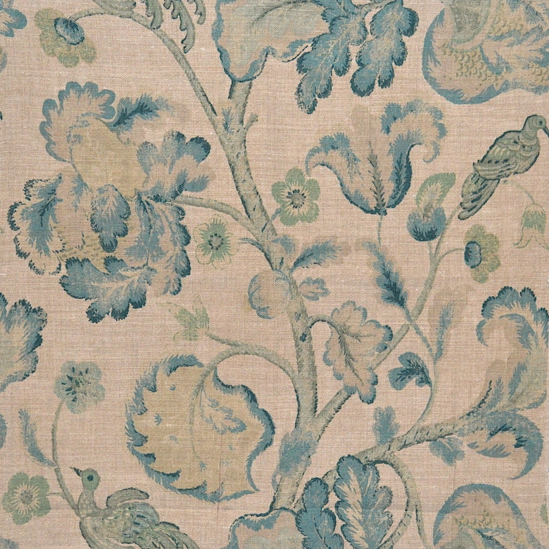 Sample 8344 Partridge Surf, Green Floral Multipurpose Magnolia Fabric