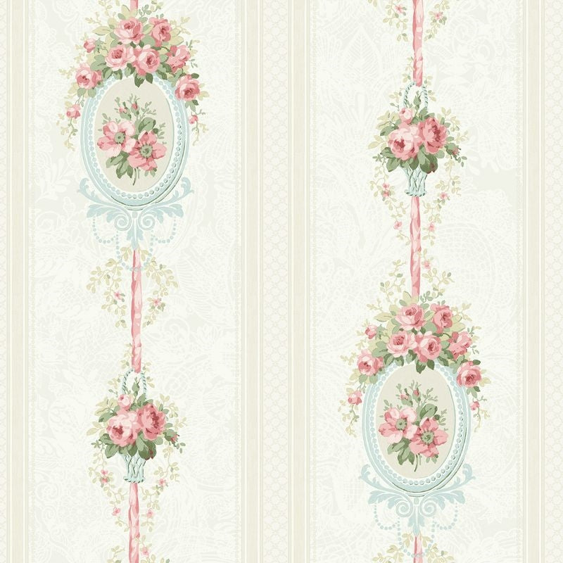 Sample FS50404 Spring Garden Cameo Stripe Wallquest