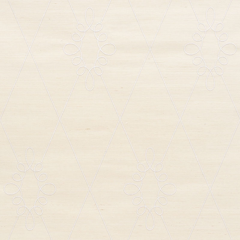 5009270 | Sylvie Embroidered Sisal, Ivory - Schumacher Wallpaper