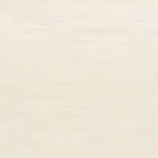 Save on 5009270 Sylvie Embroidered Sisal Ivory Schumacher Wallpaper