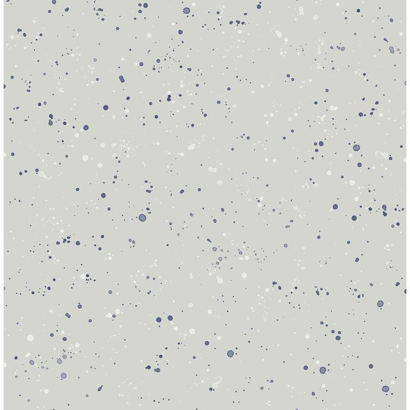 Sample DA60800 Day Dreamers, Paint Splatter Gray and Midnight Blue Seabrook Wallpaper