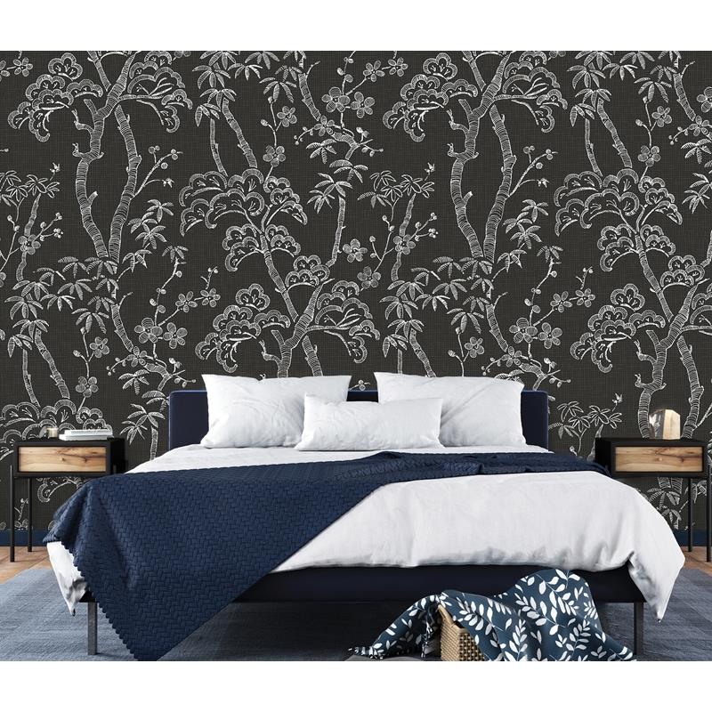 Search ASTM3919 Katie Hunt Storybook Forest Charcoal Grey Wall Mural by Katie Hunt x A-Street Prints Wallpaper